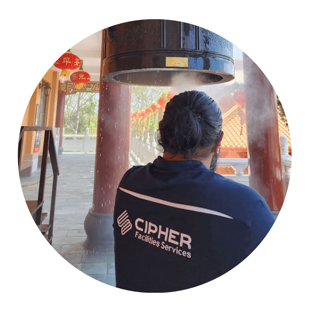 Cipher's expert cleaning team providing tailored services for hotels and resorts, ensuring spotless and welcoming environments for guests.